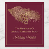 Winter Pine Kerstfeest Wijn Etiket (Enkel label)