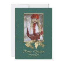 Winter Pine Kerstfoto Wenskaart