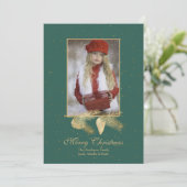 Winter Pine Kerstfoto Wenskaart Kaart (Staand voorkant)