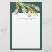 Winter Pine Kerstmis Briefpapier (Voorkant)