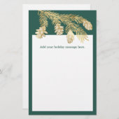 Winter Pine Kerstmis Briefpapier (Voorkant / Achterkant)