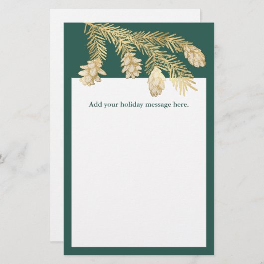 Winter Pine Kerstmis Briefpapier (Voorkant / Achterkant)