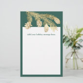 Winter Pine Kerstmis Briefpapier (Staand voorkant)