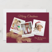 Winter Pine Kerstmis Multi Photo Card Kaart (Voorkant)