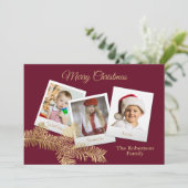 Winter Pine Kerstmis Multi Photo Card Kaart (Staand voorkant)
