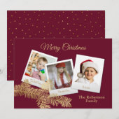 Winter Pine Kerstmis Multi Photo Card Kaart (Voorkant / Achterkant)