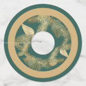 Winter Pine Kerstmis Wijnglaslabel (Achterkant)