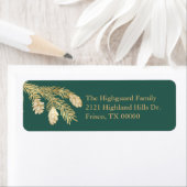 Winter Pine-kerstretouradres Etiket (Insitu)