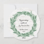 Winter Pine krans en banner met foto Feestdagenkaart (Achterkant)