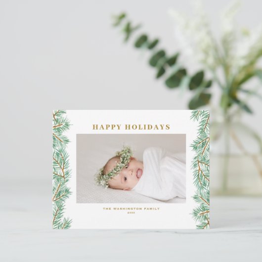 Winter Pine Needles Garland Prettige feestdagen (Staand voorkant)