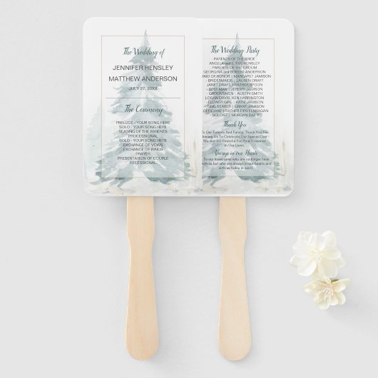 Winter Pine Romance Program Fans Handwaaier (Voorkant en achterkant)