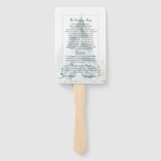 Winter Pine Romance Program Fans Handwaaier (Achterkant)