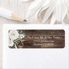 Winter Pine Rustic Wedding Retouradres Etiket