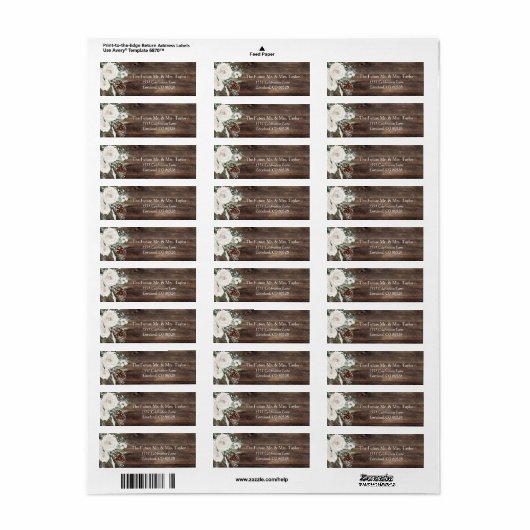 Winter Pine Rustic Wedding Retouradres Etiket (Full Sheet)