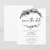 Winter Pine Save the Date (Voorkant / Achterkant)