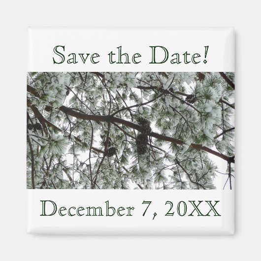 Winter Pine Save the Date Magnet (Voorkant)