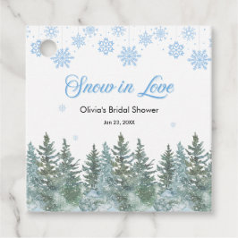 Winter Pine Snow in Love Snowflakes Bridal Shower Bedankjes Labels