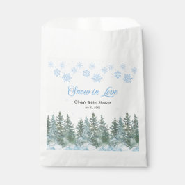 Winter Pine Snow in Love Snowflakes Bridal Shower Bedankzakje