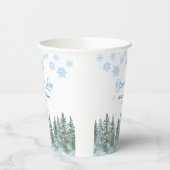 Winter Pine Snow in Love Snowflakes Bridal Shower Papieren Bekers (Links)