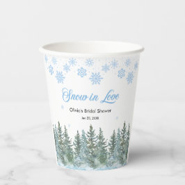 Winter Pine Snow in Love Snowflakes Bridal Shower Papieren Bekers
