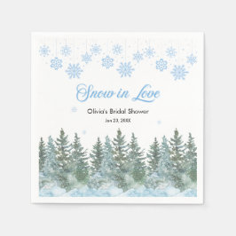 Winter Pine Snow in Love Snowflakes Bridal Shower Servet