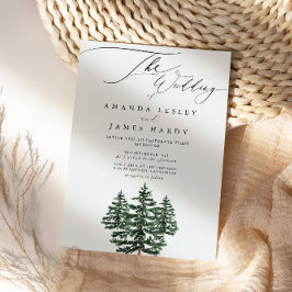 Winter Pine Snow Wedding Party Kaart