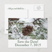 Winter Pine Sparen het Briefkaart van de Datum (Voorkant / Achterkant)