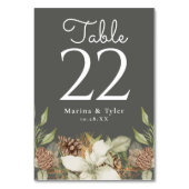 Winter Pine Stone Grey Trouwtafel Nummer Kaarten (Achterkant)