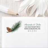 Winter Pine Tak Waterverf Retour Etiket (Insitu)