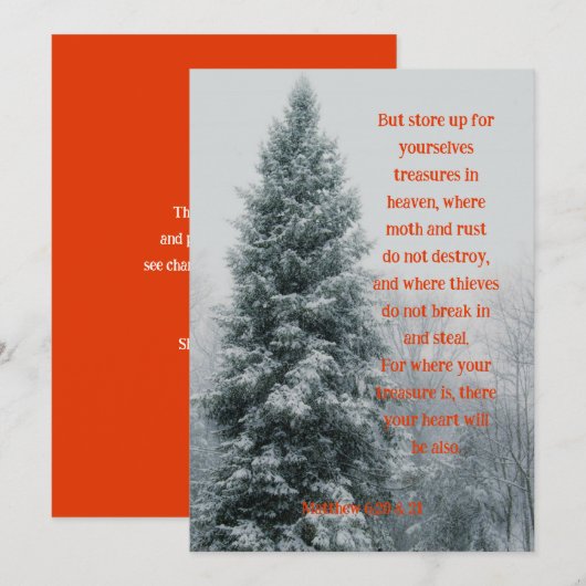 Winter Pine Treasures in Heaven Enmoegement Kaart (Voorkant / Achterkant)