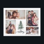 Winter Pine Tree 4 Foto Collage Happy Holiday Briefkaart<br><div class="desc">Minimale en elegante vormgeving met een modern,  modern winterpins kerstfeest met vier foto's Collage Happy Holiday-Briefkaart,  die kan worden aangepast met jouw tekst. Klik op de knop "Aanpassen" en gebruik onze ontwerptool om deze sjabloon te wijzigen. Bekijk de grafische kunstontwerpopslag voor andere producten die bij dit ontwerp passen!</div>