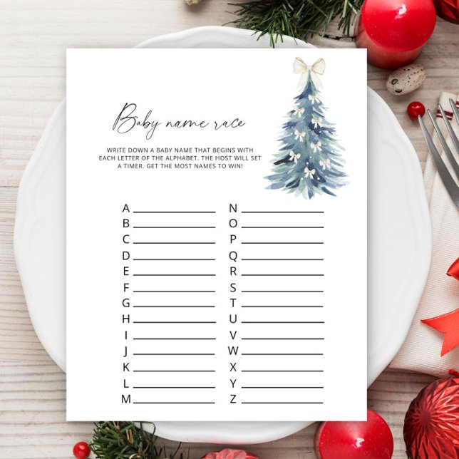 Winter Pine Tree Baby naam race spel (Creator heeft geüpload)