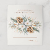Winter Pine Tree Bloemen Bloemen Bloemen Huwelijk Plaatskaartje (Buitenkant ongevouwen)