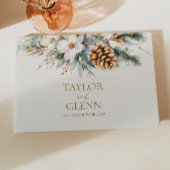 Winter Pine Tree Bloemen Bloemen Huwelijk Gastenboek