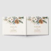 Winter Pine Tree Bloemen Bloemen Huwelijk Gastenboek (Volledig)