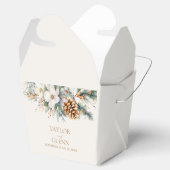 Winter Pine Tree Bloemen Bloementuin Trouwen Bedankdoosjes (Geopend)