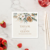 Winter Pine Tree Bloemen Bloementuin Trouwen Servet (Insitu)