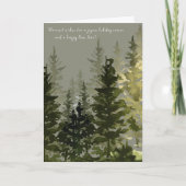 Winter Pine Tree Bos Kerstvakantie Kaart (Voorkant)