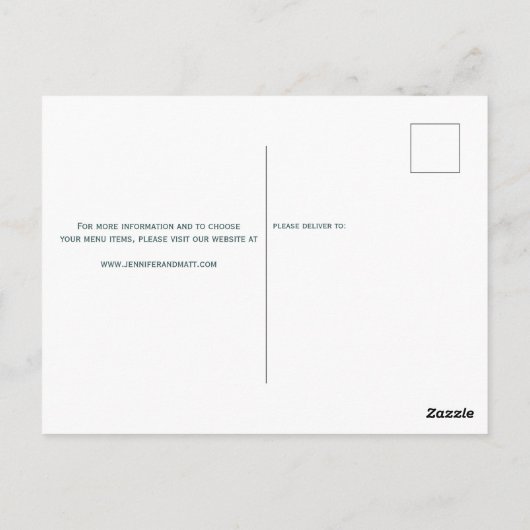 Winter Pine Tree Bruiloft RSVP Briefkaart (Achterkant)