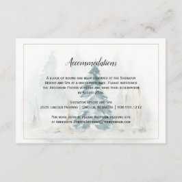 Winter Pine Tree Buffalo Play Wedding Informatiekaartje