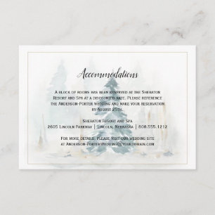 Winter Pine Tree Buffalo Play Wedding Informatiekaartje