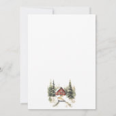 Winter Pine Tree Cabin Adventure Kerstvakantie Feestdagenkaart (Achterkant)