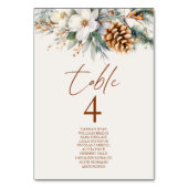 Winter Pine Tree Floral Wedding Kaart (Voorkant)