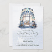 Winter Pine Tree Forest Scene Waterverf Kerst Kaart (Voorkant)