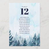 Winter Pine Tree Forest Tafelnummer Zitenkaart (Voorkant)