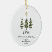 Winter Pine Tree gepersonaliseerde belofte aan God Keramisch Ornament (Rechts)