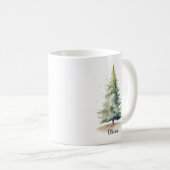 Winter Pine Tree Gepersonaliseerde Kerst Koffie Mo Koffiemok (Voorkant rechts)