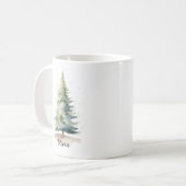 Winter Pine Tree Gepersonaliseerde Kerst Koffie Mo Koffiemok (Voorkant links)