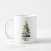 Winter Pine Tree Gepersonaliseerde Kerst Koffie Mo Koffiemok (Links)