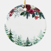 Winter Pine Tree Grandma & Grandpa First Kerstmis Keramisch Ornament (Achterkant)